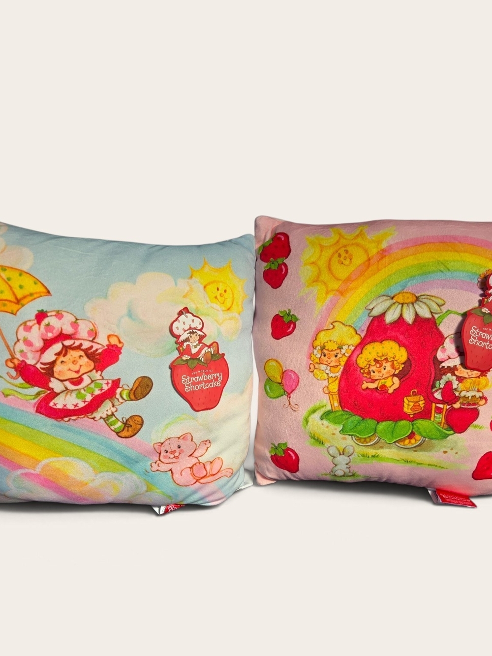 2 Brand New Strawberry Shortcake Super Soft Pillow 14x14